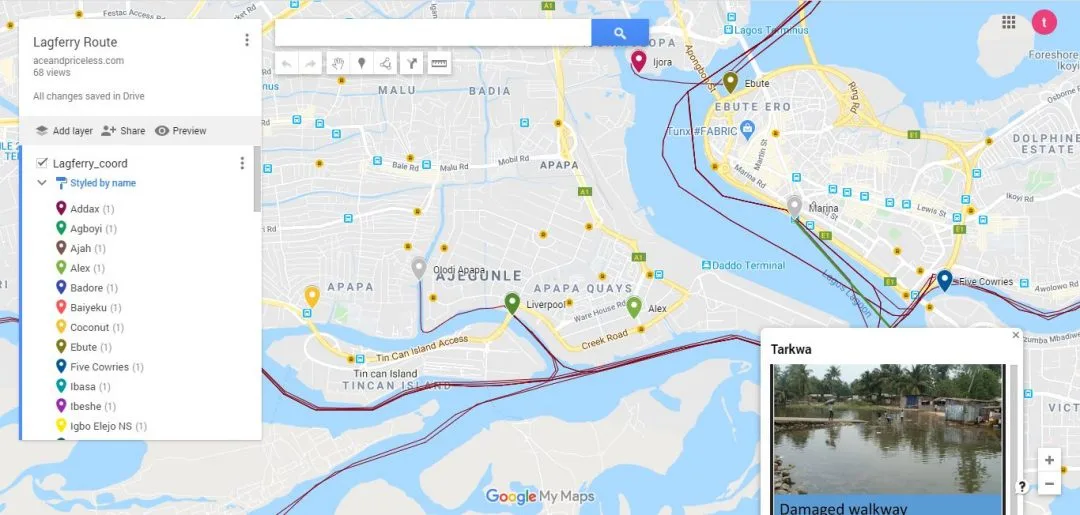 Lagferry Web Route