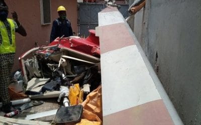 Helicopter crashed into a residential building