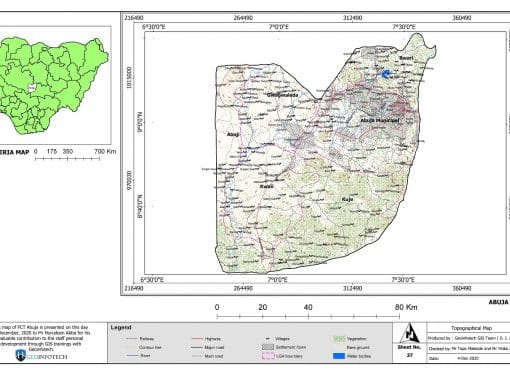 Abuja Topographical Map – HD GIS Mapping