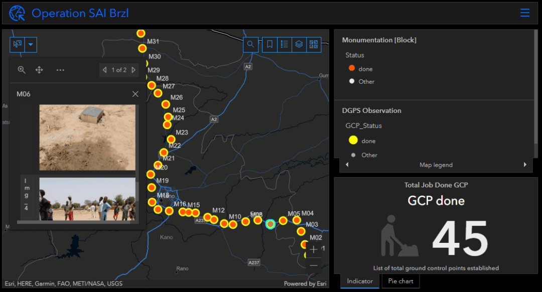 M and E GIS Dashboard for Control Establishment Project