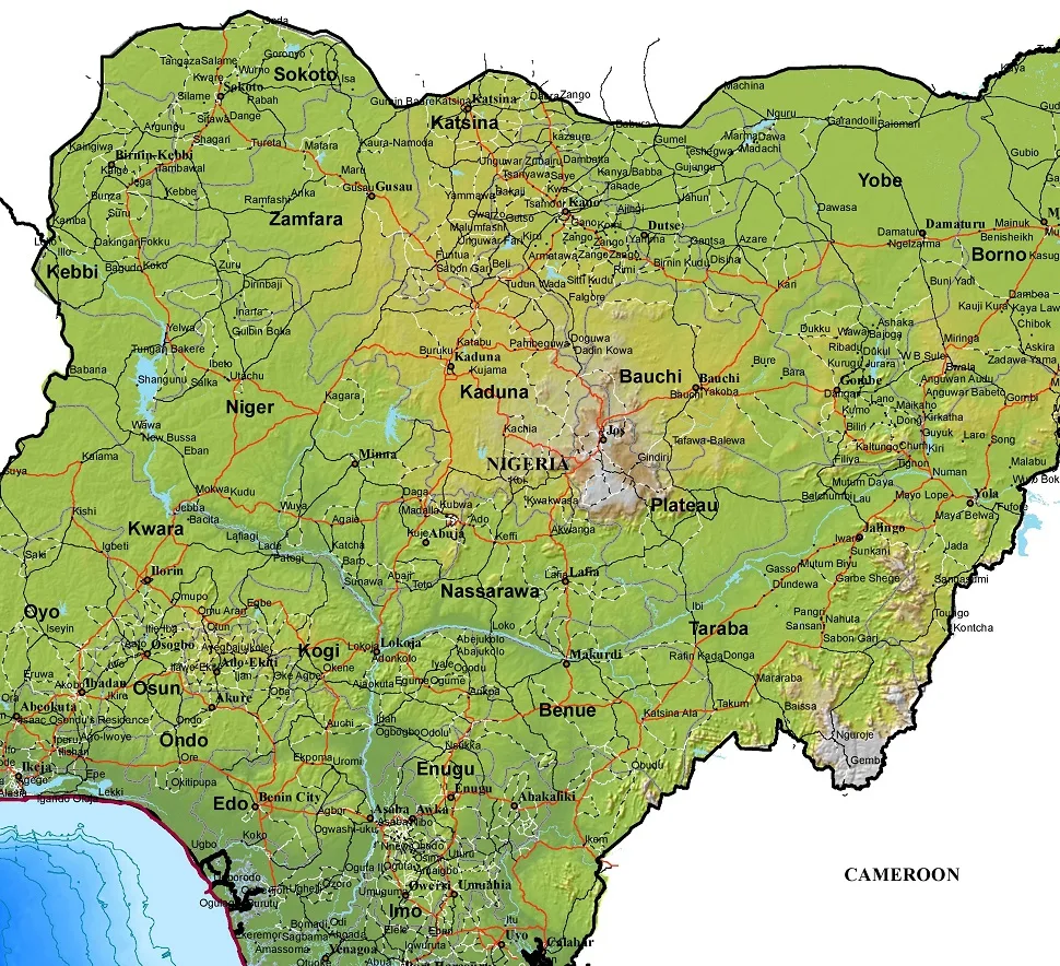 Nigeria Topographic Map – Project