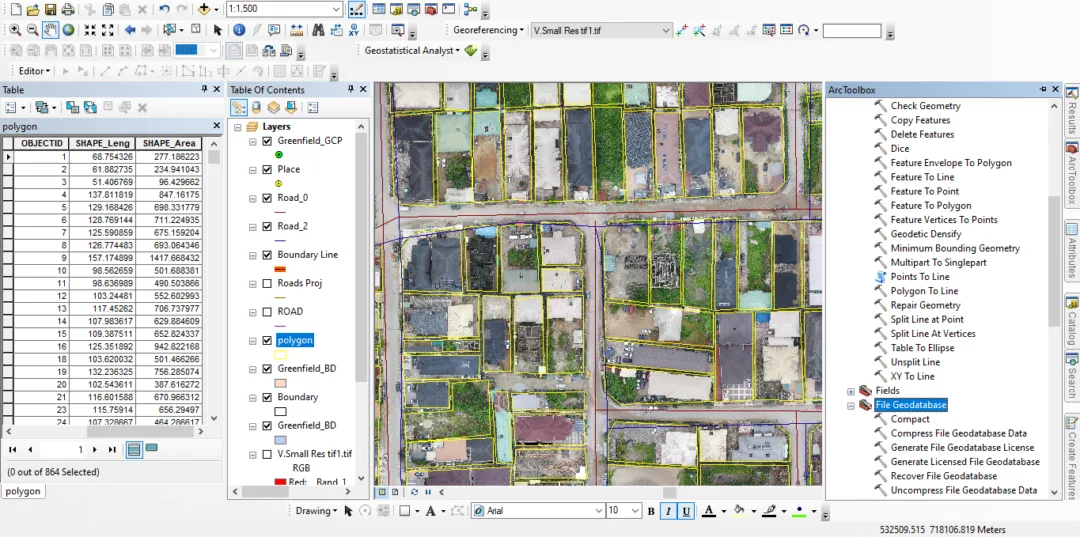800 Building Plots Aerial Capture and Delineation for Database. Greenfield Estate