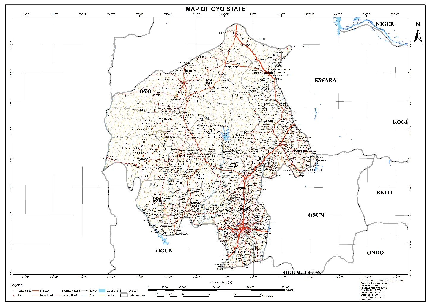 Topographic Mapping of Oyo State
