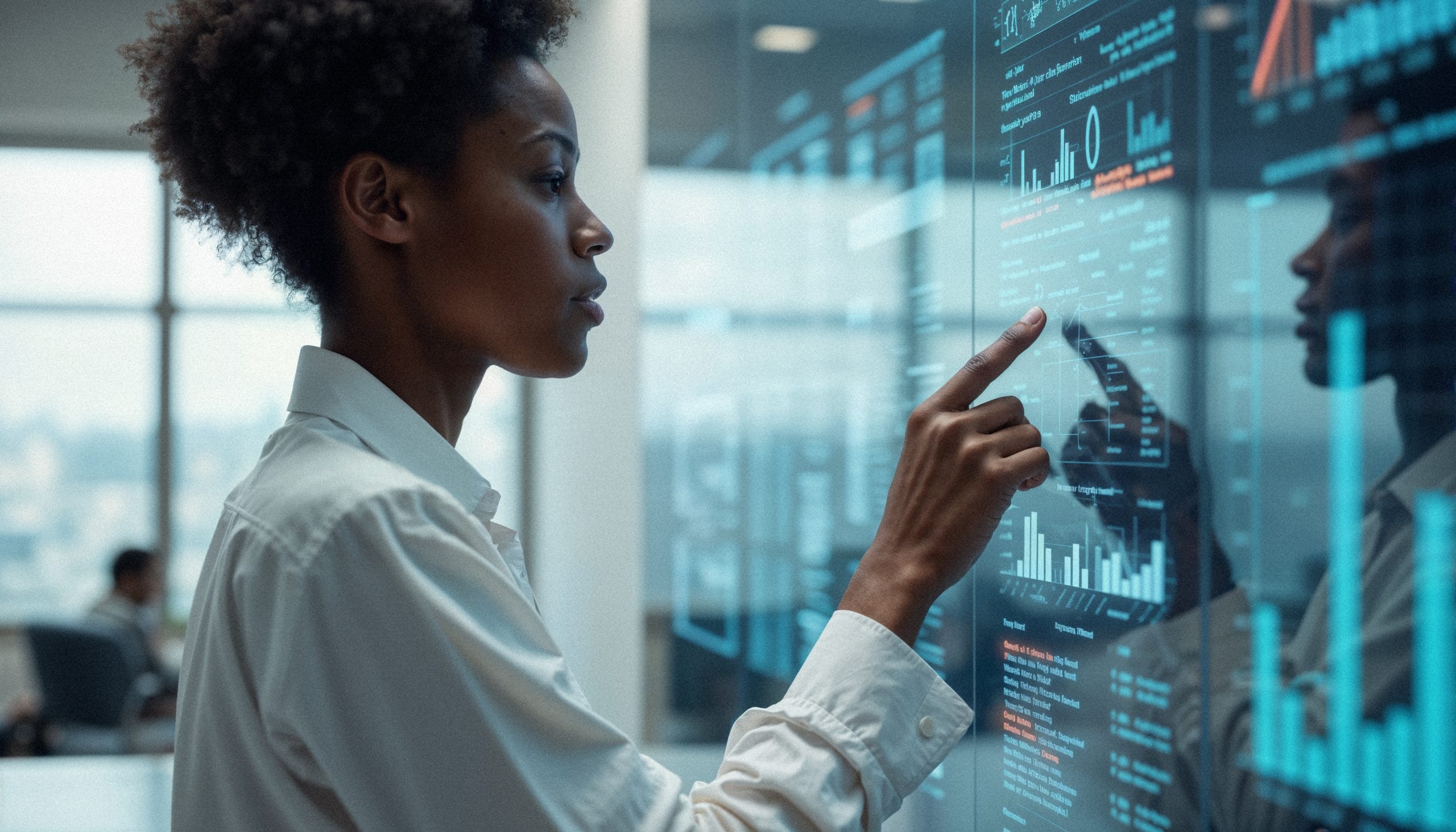 woman-analyzing-data-digital-interface
