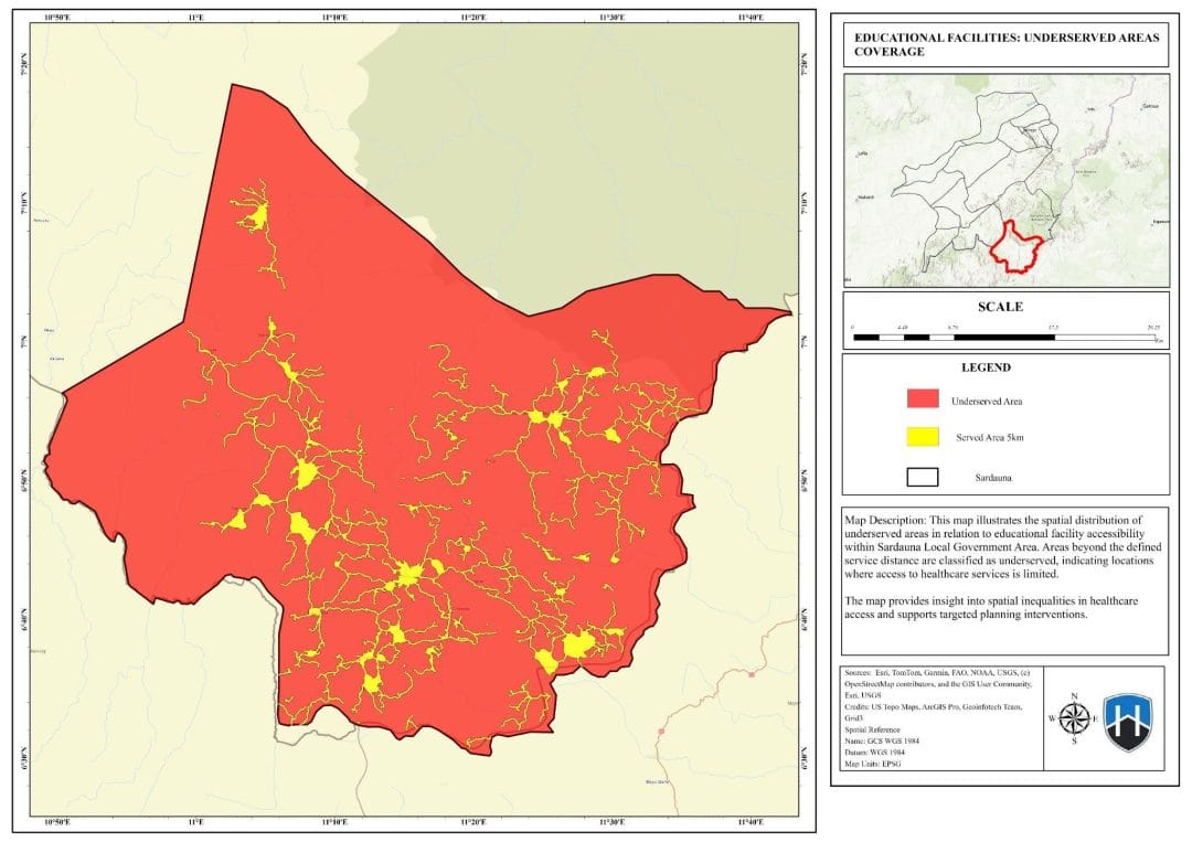 Geospatial Analysis of Health and Educational Facilities in Sardauna, Taraba State by Adedolapo